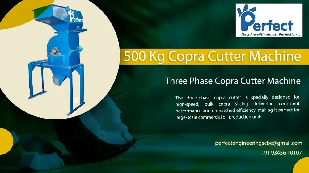 3 Phase Copra Cutter Machine for Commercial Production 